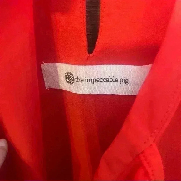 Impeccable Pig Red Cold Shoulder Dress Small - Picture 3 of 8